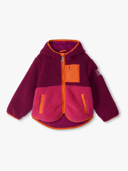 Dsiney Kidz - Hatley Purple Raspberry Radiance Faux Sherpa Hooded Jacket image 2