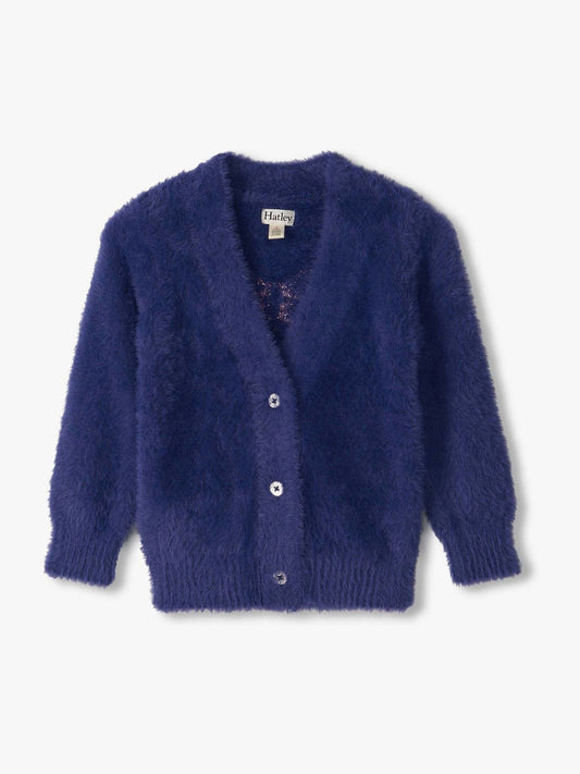 Dsiney Kidz - Hatley Blue Pink Bow Fuzzy Cardigan image 2