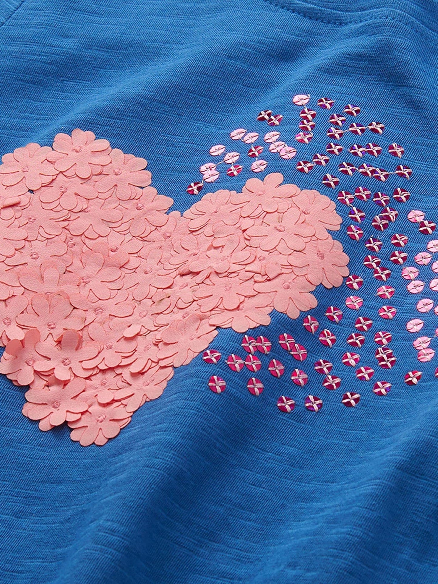 Dsiney Kidz - Hatley Blue Double Hearts Long Sleeve Graphic T-Shirt image 3