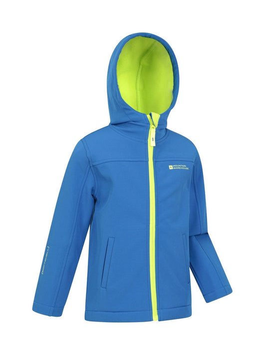 Dsiney Kidz - Mountain Warehouse Aqua Blue Exodus Kids Water Resistant Softshell Jacket image 2