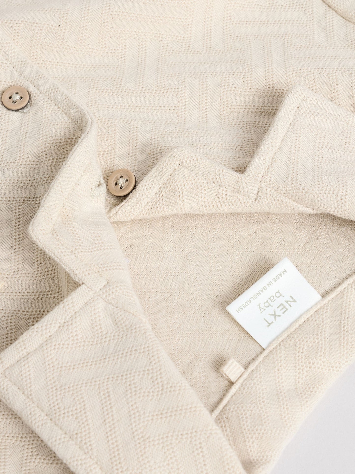 Neutral/Khaki Textured Baby Rompers 2 Pack image 8