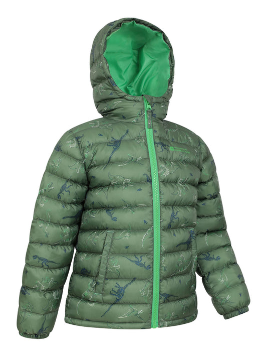 Dsiney Kidz - Mountain Warehouse Dark Green Seasons Printed Water-Resistant Padded Jacket image 2