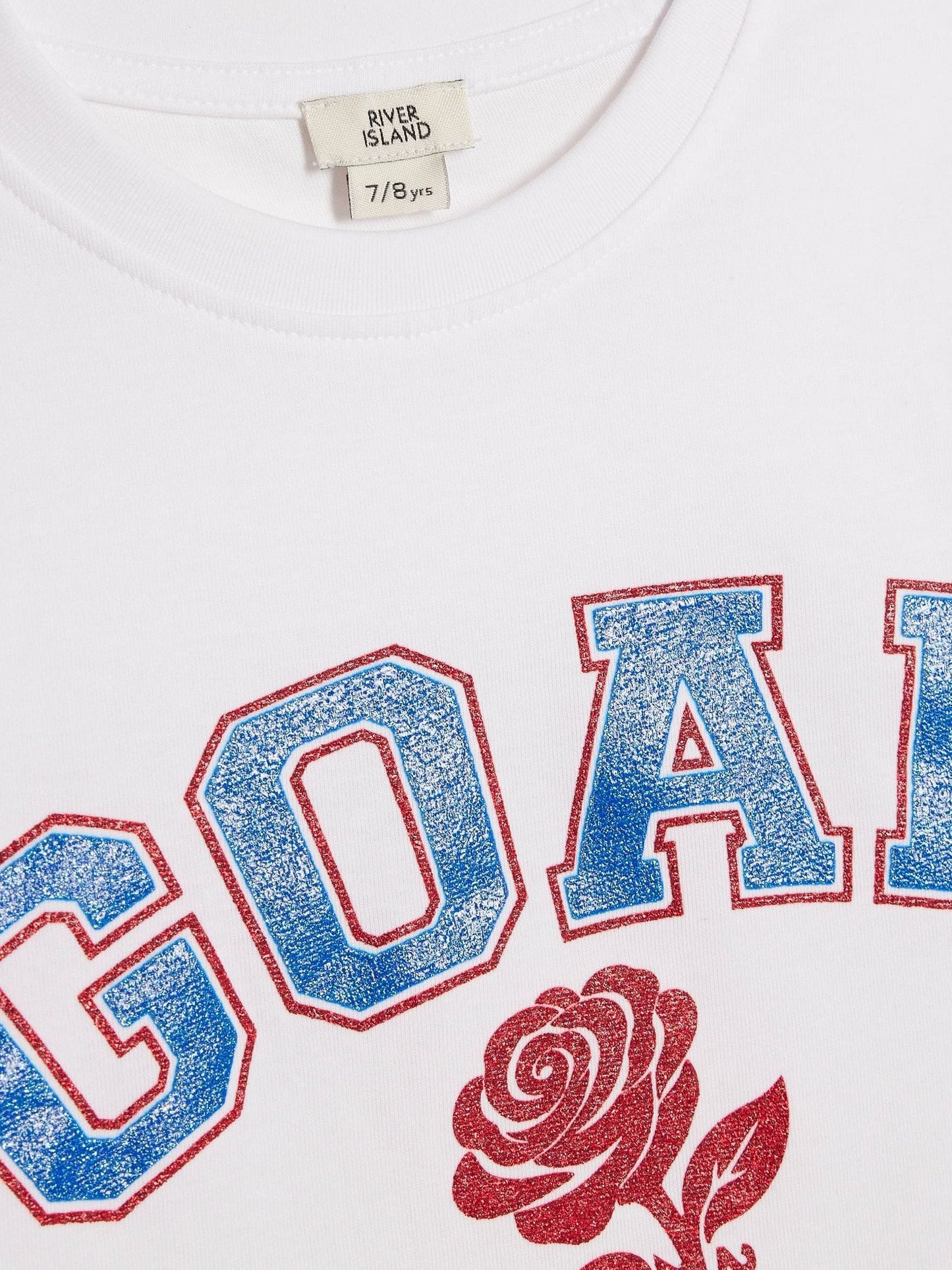 Dsiney Kidz - River Island White Goal Glam Crop T-Shirt image 4