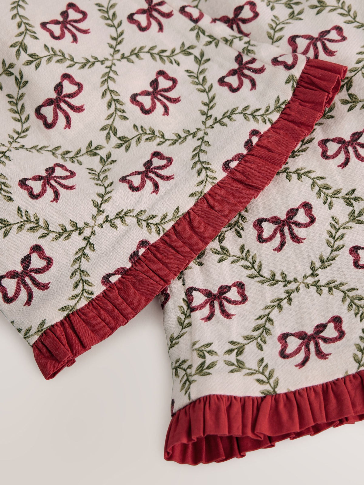 Laura Ashley Red White Bow Trellis Printed Christmas Pyjama Set - image 10