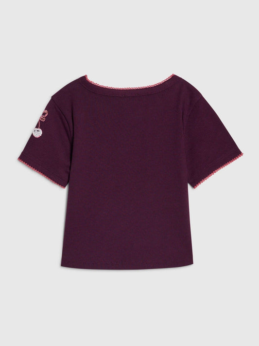Dsiney Kidz - River Island Red Sequin Embroidered Baby T-Shirt image 2