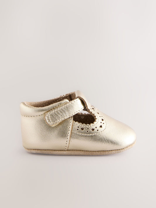 Dsiney Kidz - Gold Leather Baby T-Bar Shoes (0-24mths) image 2