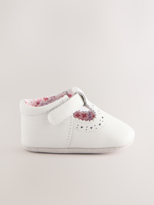 Dsiney Kidz - White Leather Baby T-Bar Shoes (0-24mths) image 2