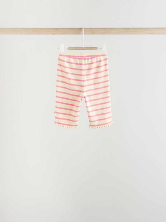 Pink/ White Long Sleeve Top And Leggings 6 Piece Set (0mths-3yrs) image 3