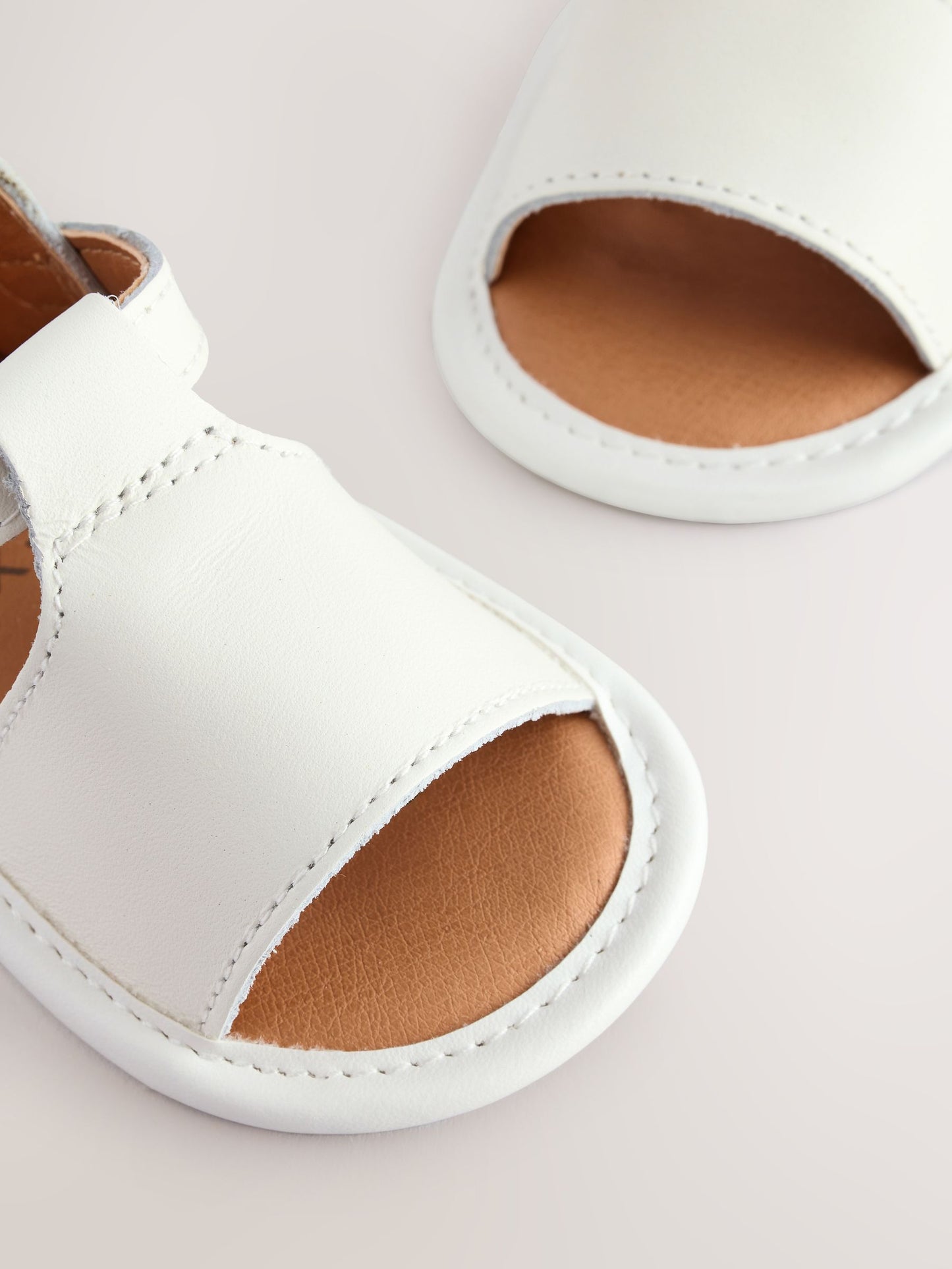 White Leather Baby Sandals (0-2mths) image 5