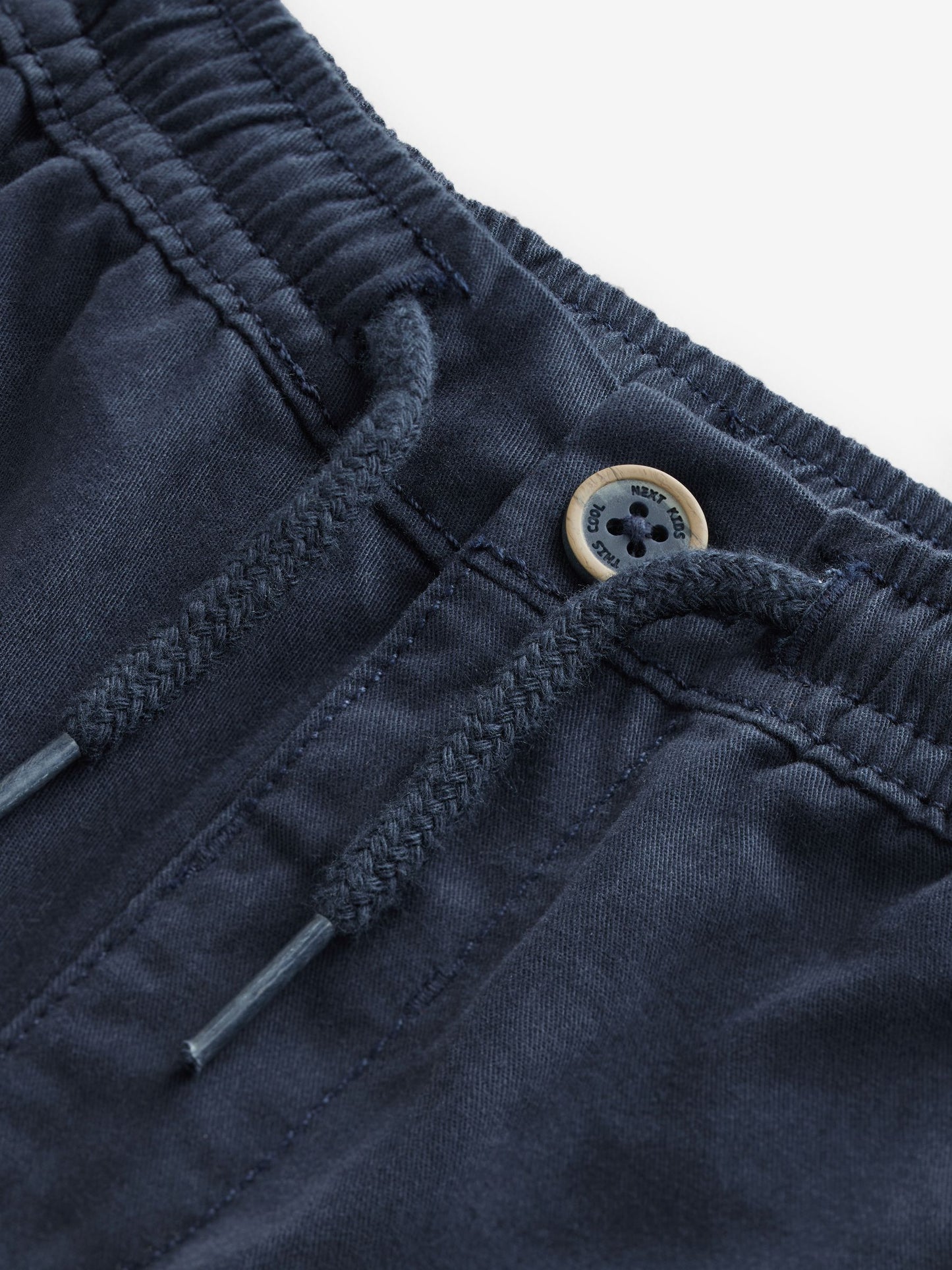 Navy Wide Leg 100% Cotton Chino Trousers with Elasticated Waist (3mths-7yrs) image 8