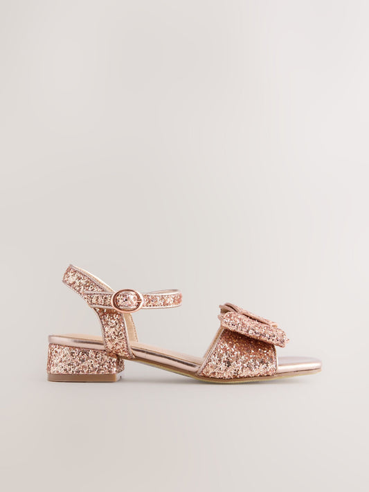 Dsiney Kidz - Rose Gold Glitter Bow Heeled Sandals image 2