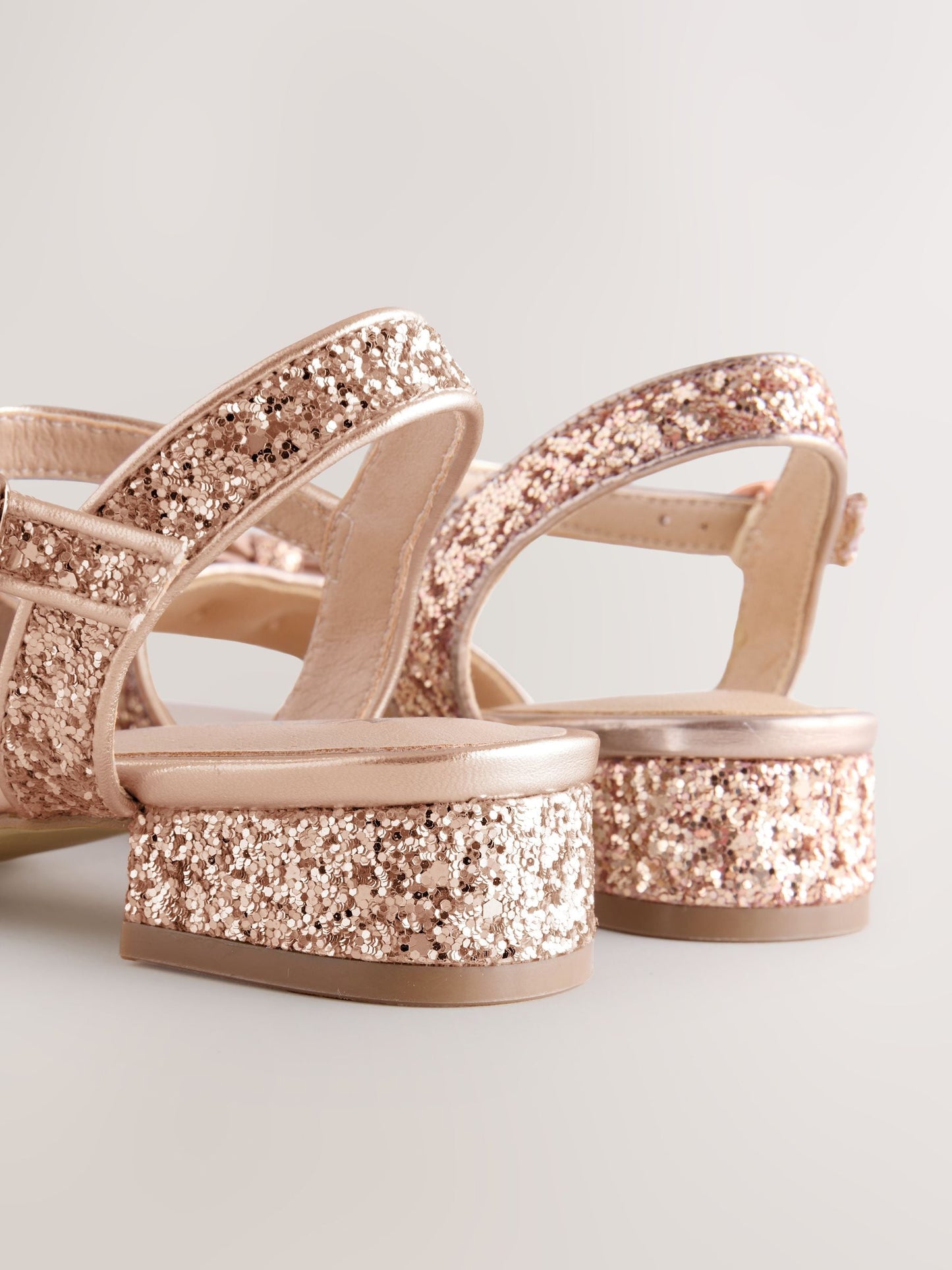 Rose Gold Glitter Bow Heeled Sandals image 5