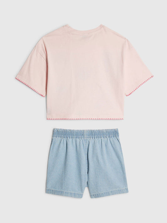 Dsiney Kidz - River Island Blue Sealife T-Shirt & Pull On Short Set image 2
