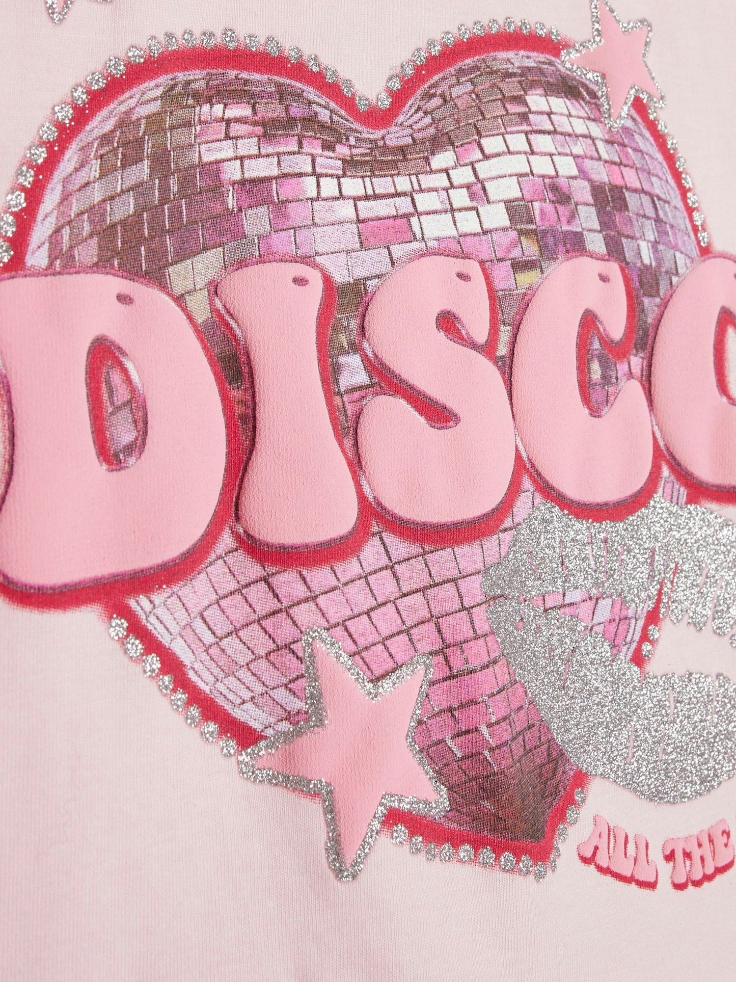 Dsiney Kidz - River Island Pink Disco All The Time Crop T-Shirt image 4