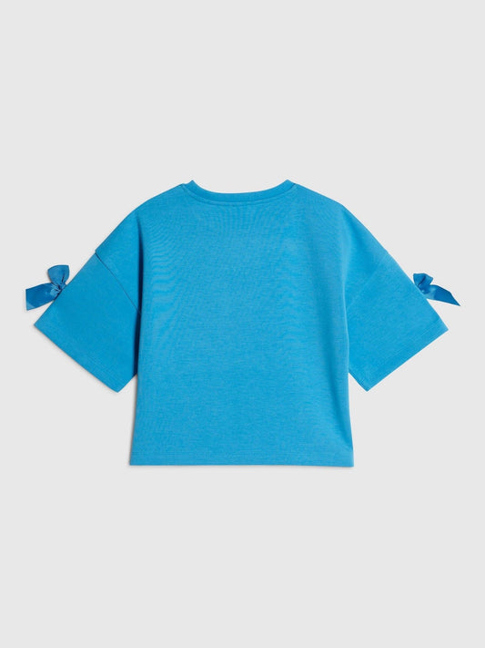 Dsiney Kidz - River Island Blue Premium Bow Boxy T-Shirt image 2