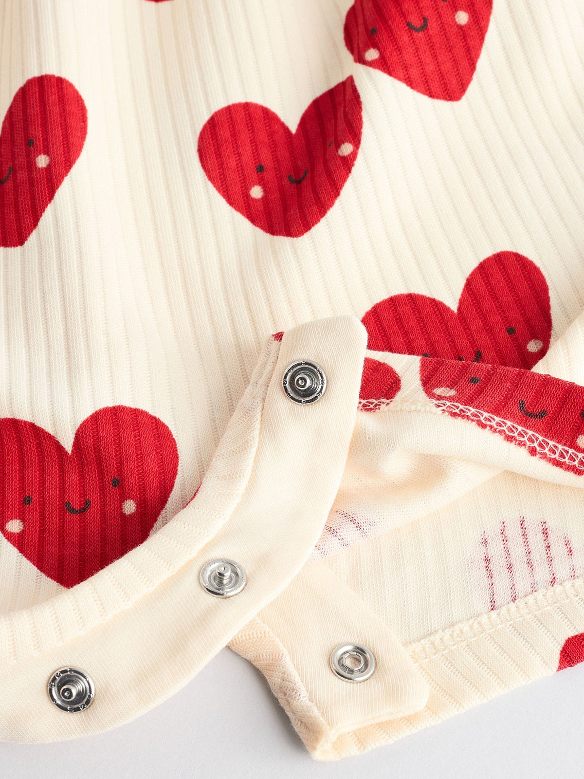 Red Heart Printed Frill Baby Romper image 6