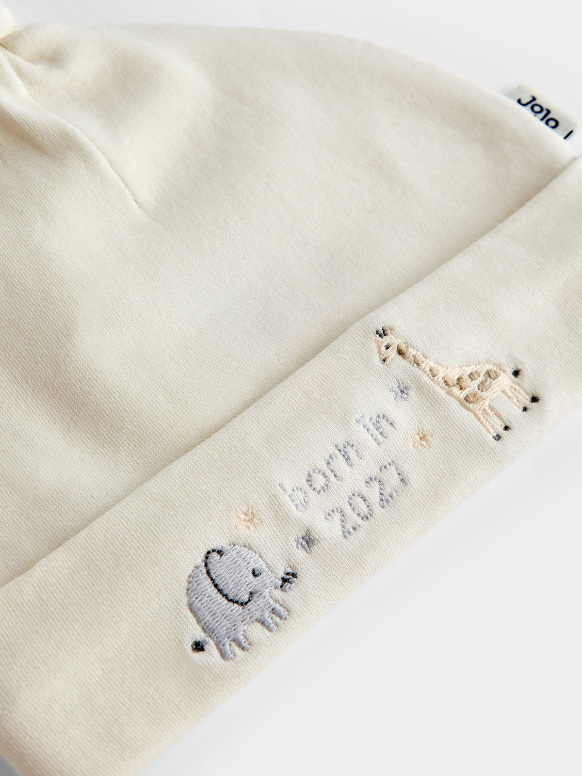 JoJo Maman Bébé Cream Safari Born in 2027 Hat & Bib Set - image 7