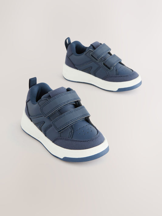 Navy Wide Fit (G) Touch Fastening Two Strap Trainers image 2