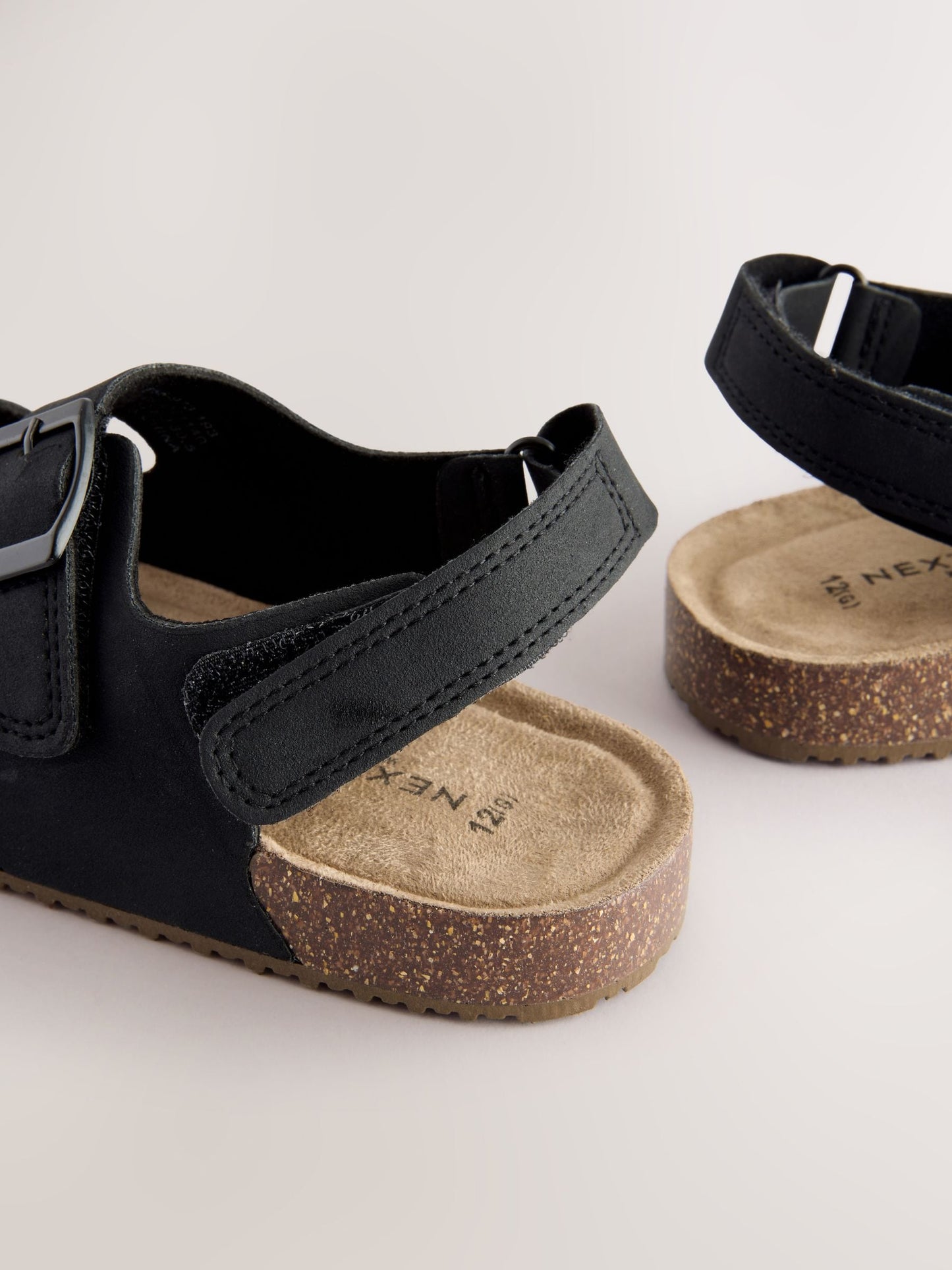 Black Wide Fit (G) Double Buckle Cushioned Footbed Sandals image 5