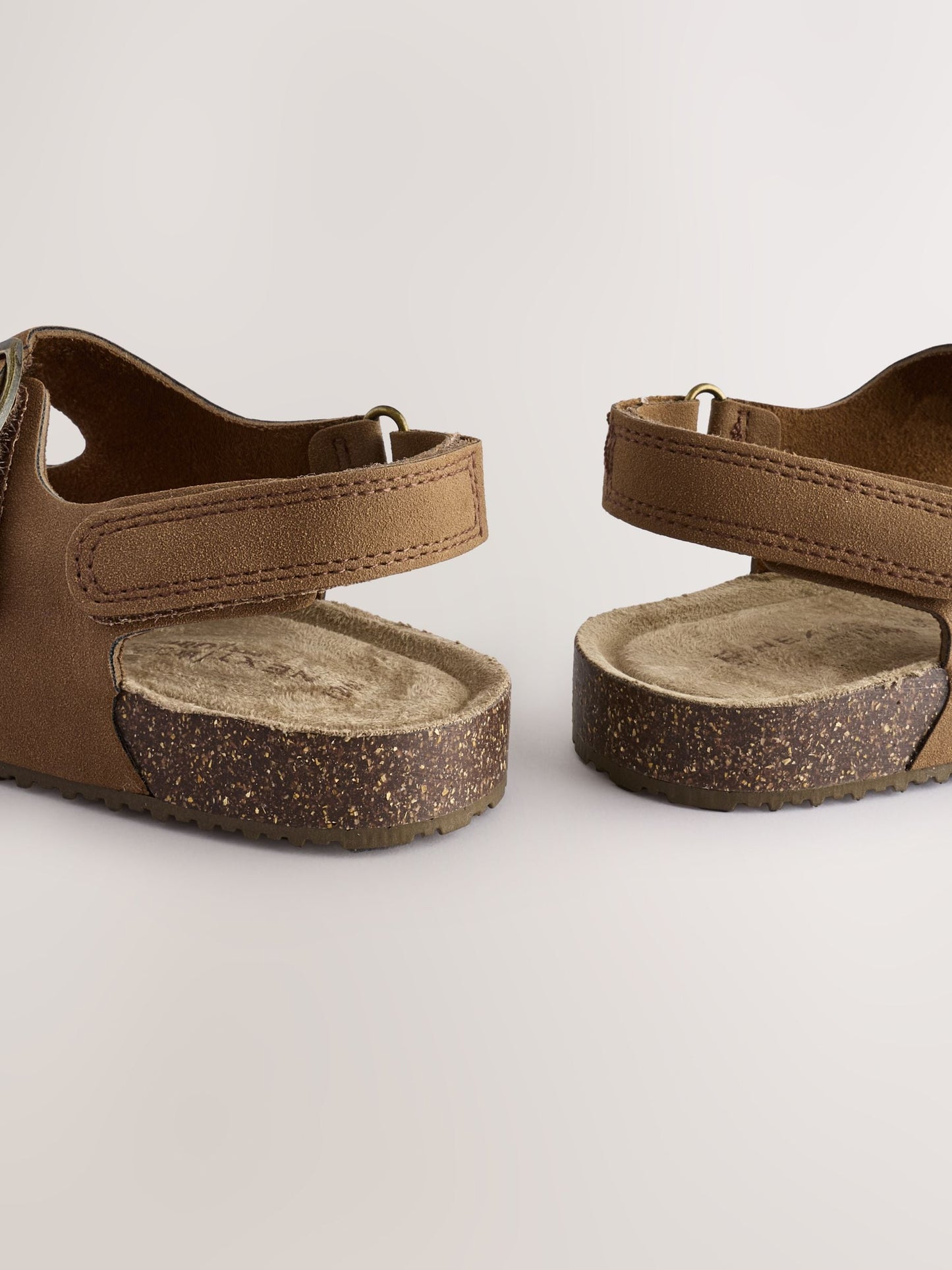 Tan Brown Wide Fit (G) Double Buckle Cushioned Footbed Sandals image 6