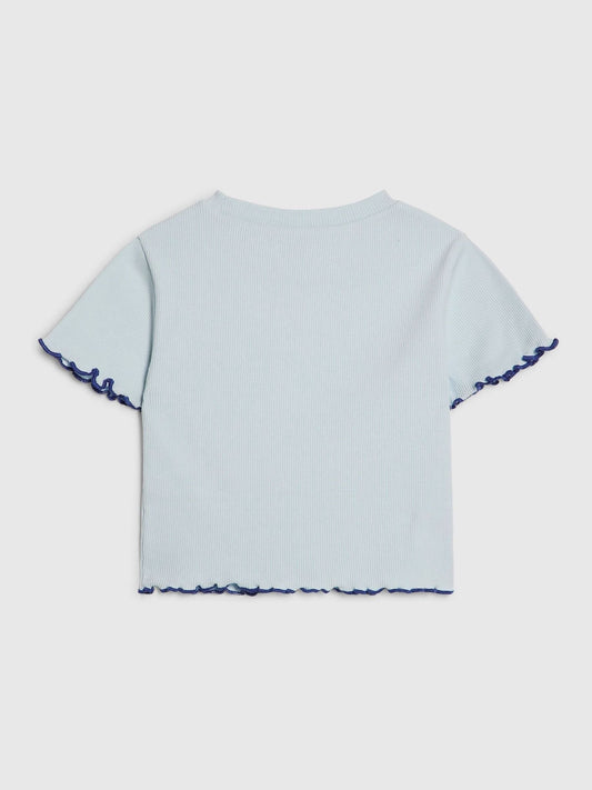 Dsiney Kidz - River Island Blue Hotfix Flower Lettuce T-Shirt image 2