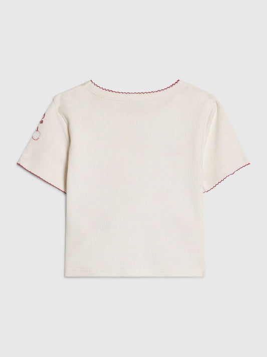 Dsiney Kidz - River Island White Sequin Embroidered Baby T-Shirt image 2