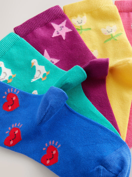 Multi 5 Pack Cotton Rich Character Ankle Socks image 3