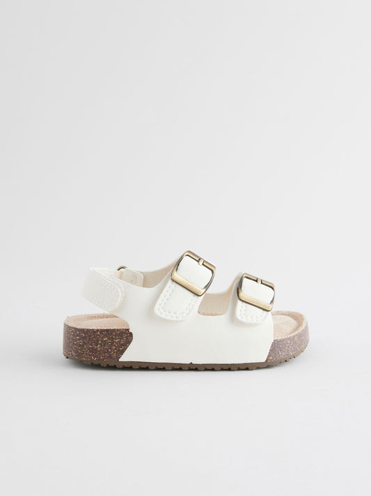 Neutral White Wide Fit (G) Corkbed Two Strap Sandals image 2