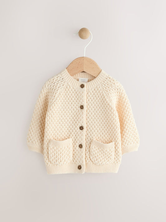 Ecru Knitted Embroidered Cardigan (0mths-2yrs)