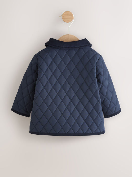 Navy Baby Quilted Cord Collar Jacket (0mths-2yrs)