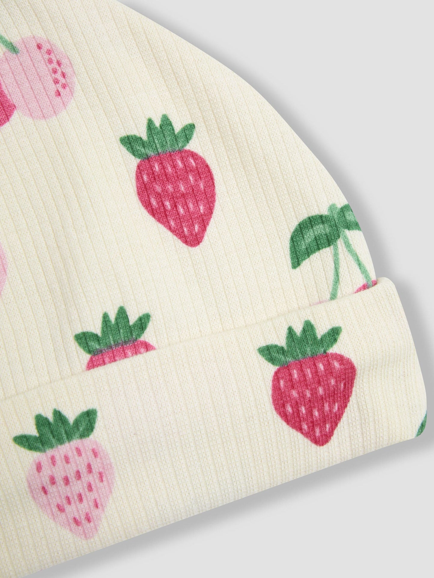 JoJo Maman Bébé Cream Cotton Print Baby Hat image 3