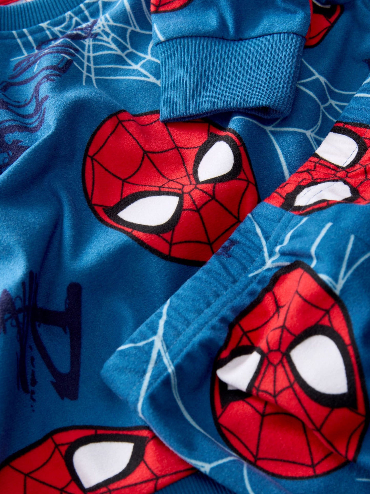 Navy Spiderman Single Cosy Fleece License Pyjamas (12mths-10yrs)