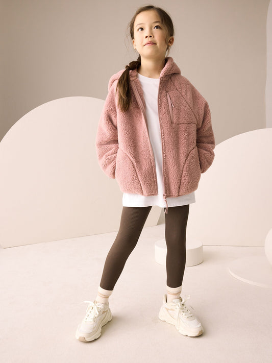 Pink Hooded Zip Fleece Jacket (3-16yrs)