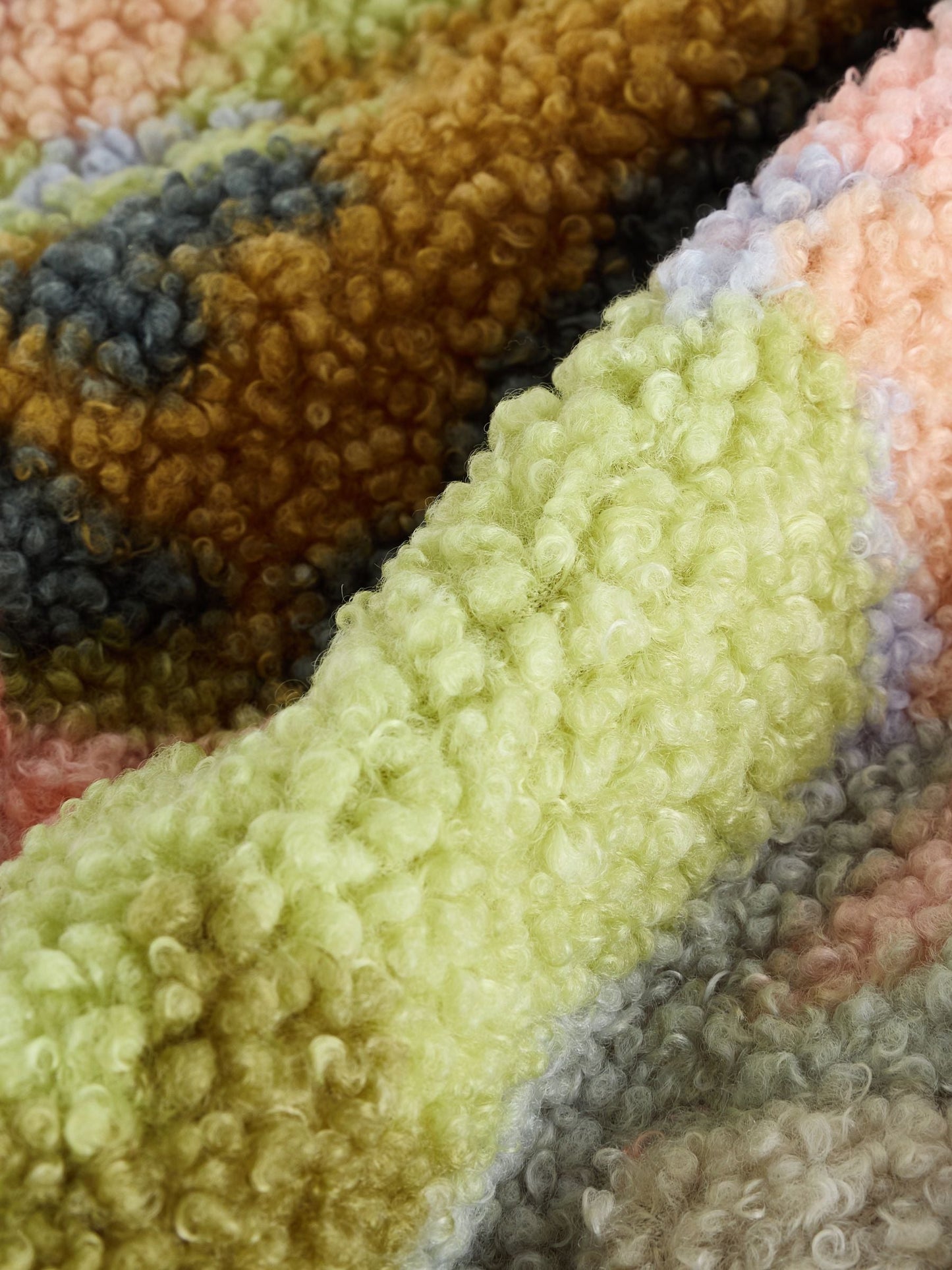 Pink/Green Abstract Hooded Zip Borg Fleece Jacket (3-16yrs)