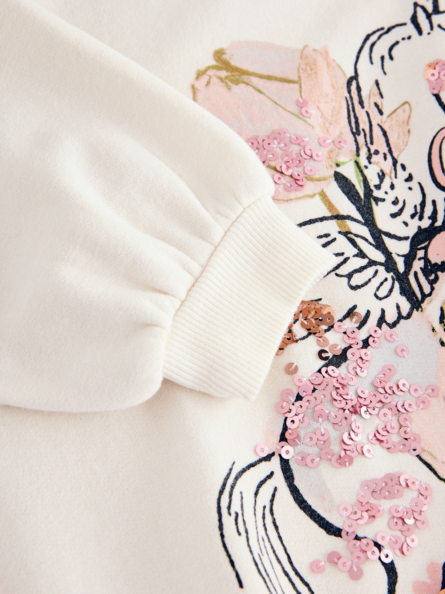 Ecru Unicorn Graphic Jumper Dress (3-16yrs)