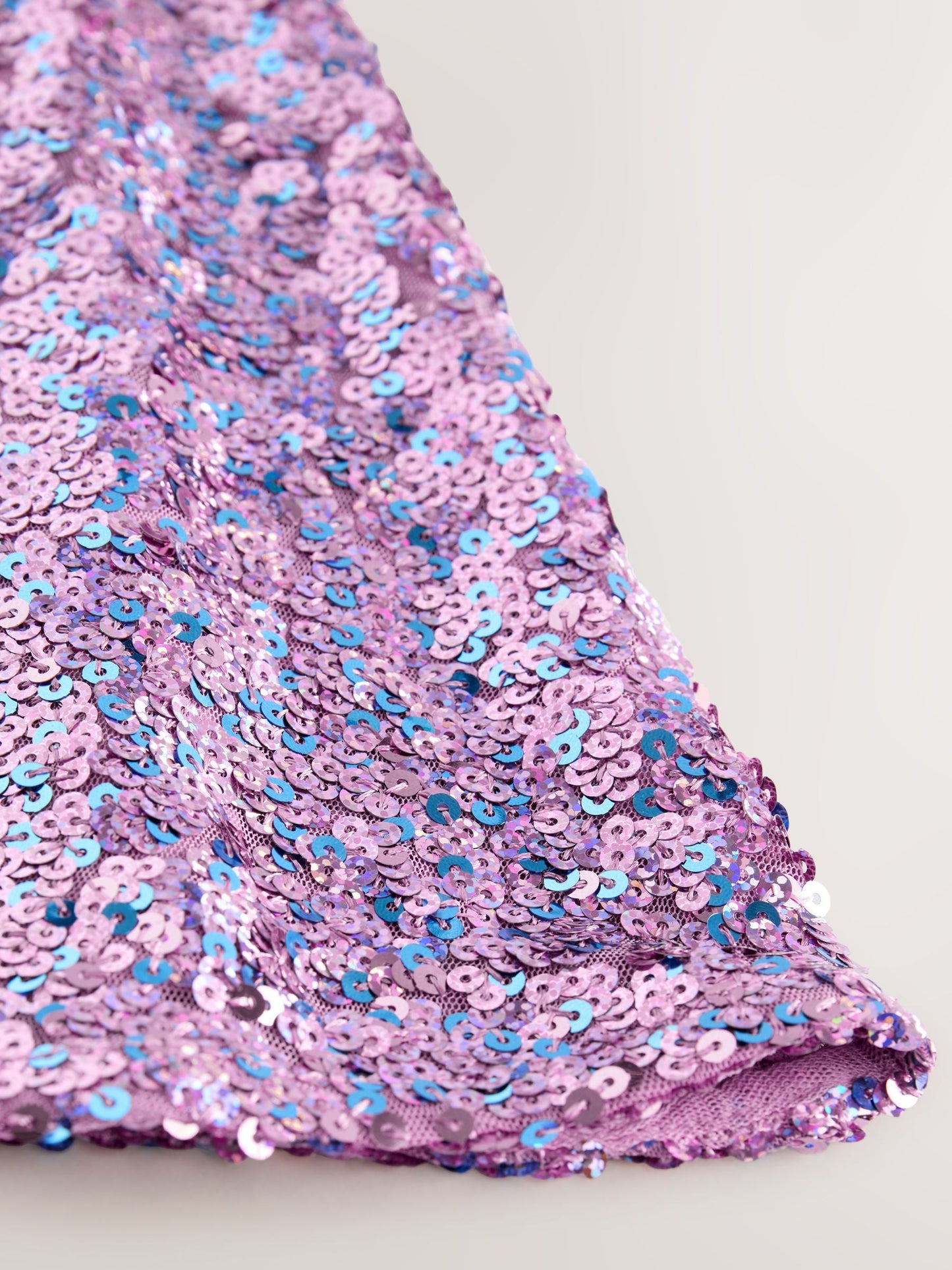 Dusky Pink Angel Sleeve Sequin Party Dress (3-16yrs)