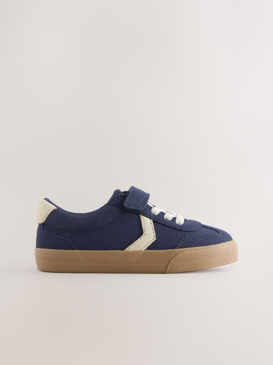 Navy Blue Wide Fit (G) Touch Fastening Elastic Lace Trainers image 2