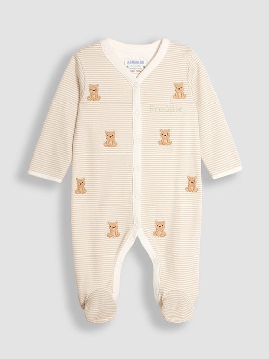 JoJo Maman Bébé Organic Cotton Embroidered Sleepsuit image 2