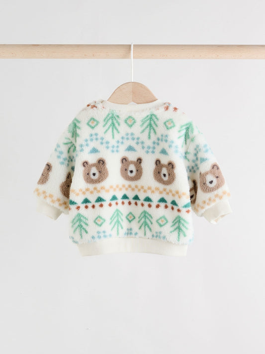 Green Bear Fairisle Baby Fleece Top and Joggers Set (0mths-2yrs) image 3