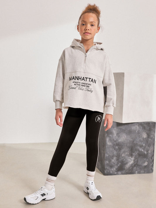 Grey Slogan Hoodie And Leggings Set (3-16yrs)