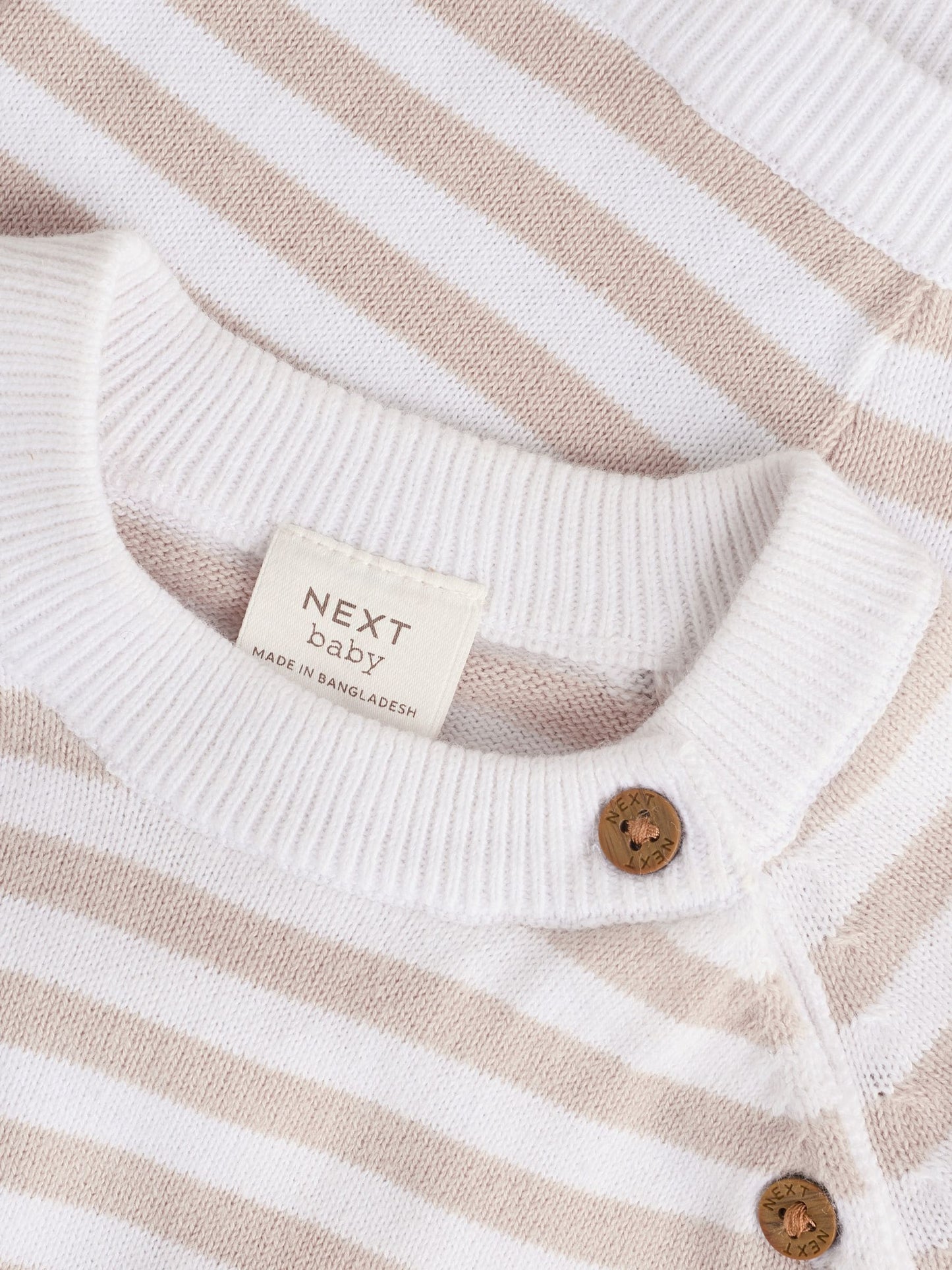 Neutral Stripe Knitted Top and Leggings Baby Set (0mths-2yrs)