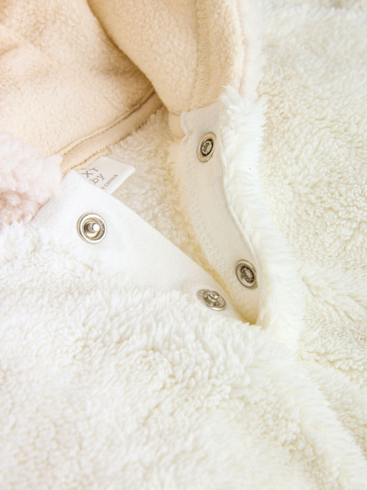 Cream Borg Hooded Sweat and Jogger Baby Set (0mths-2yrs) image 3