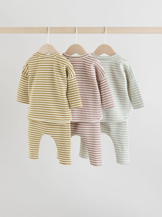 Dsiney Kidz - Yellow/Pink/Blue Baby Jersey Tops and Leggings Set 6 Piece (0mths-2yrs) image 2