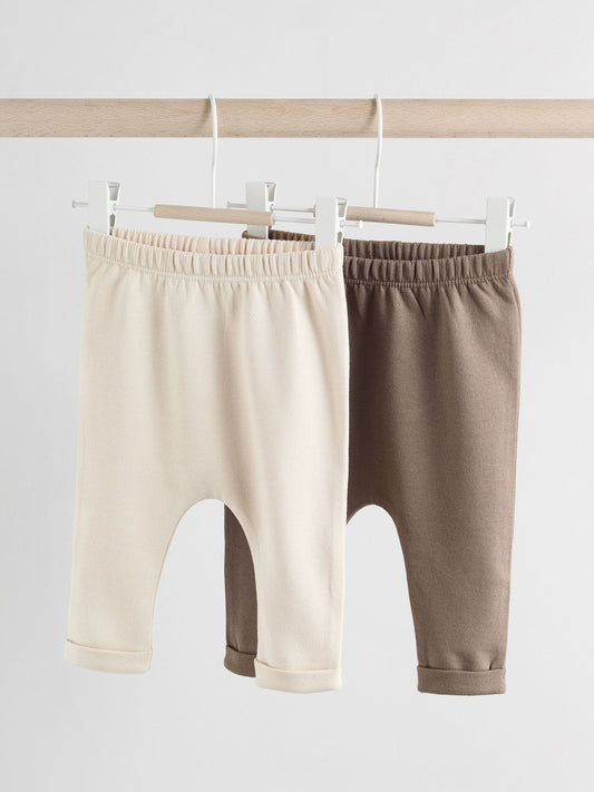 Neutral Bear Baby 100% Cotton Leggings 2 Pack (0mths-2yrs) image 2