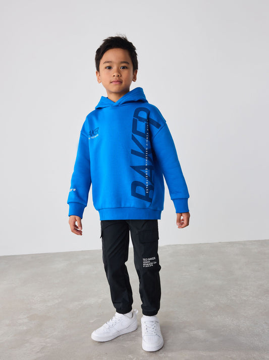 Baker by Ted Baker Blue Oversized Graphic Hoodie image 2