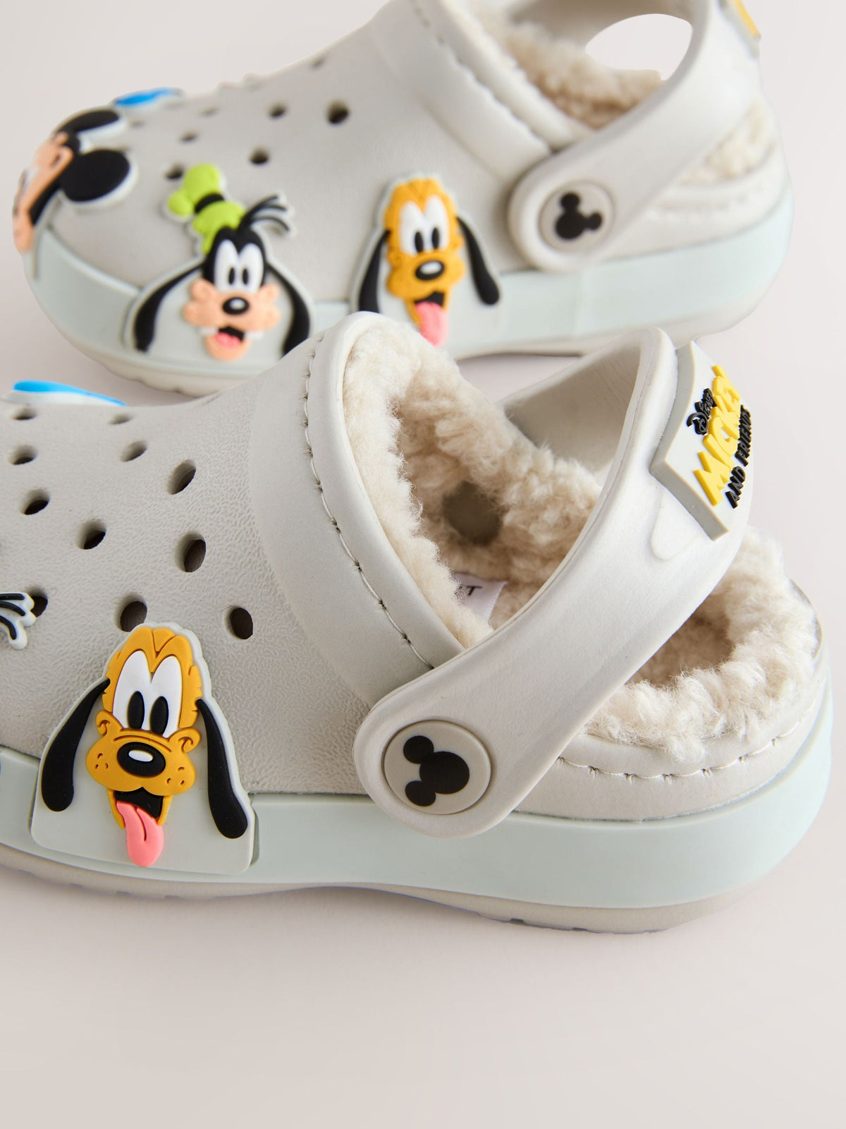 Neutral Mickey Warm Lined Slippers Clogs - image 6