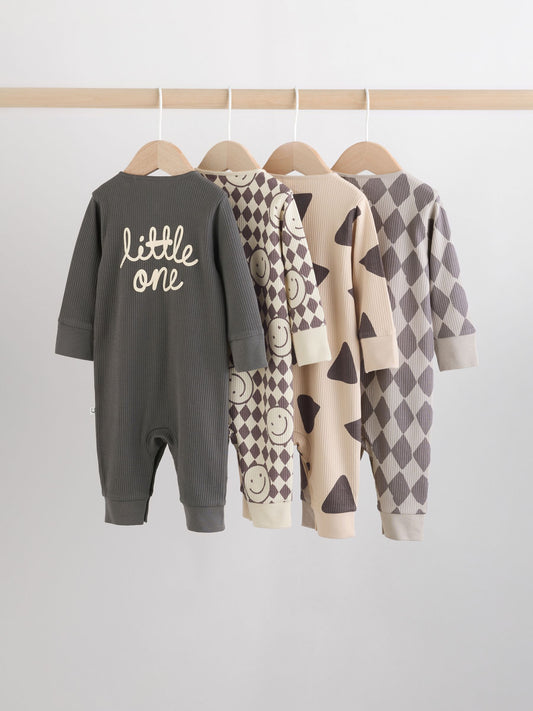 Monochrome Baby Sleepsuits 4 Pack (0mths-3yrs) image 2