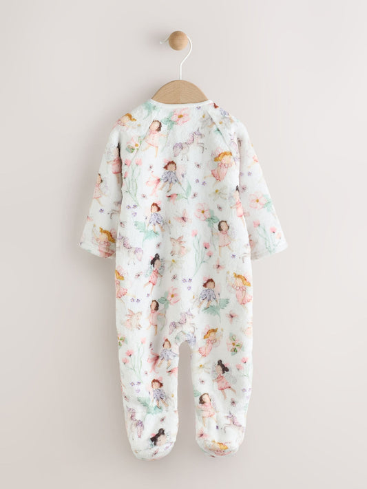 Cream Baby Fleece Sleepsuit image 2