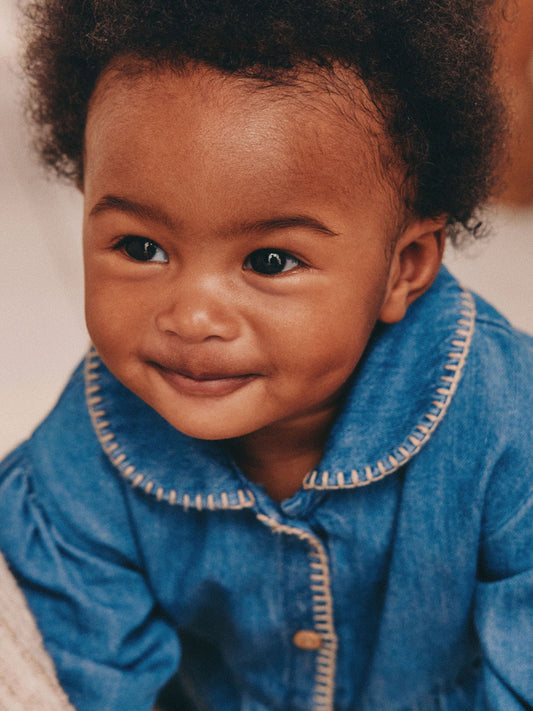 Blue Baby Denim Romper (0mths-2yrs) image 3