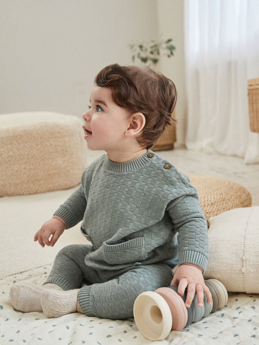 Mineral Baby Textured Knitted 100% Cotton Jumper and Leggings Set (0mths-3yrs)